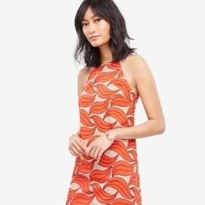 Ann Taylor Orange Leaf Swirl Dress